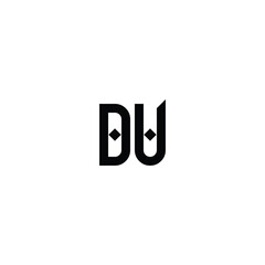 DU monogram logo design letter text name symbol monochrome logotype alphabet character simple logo