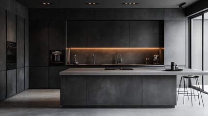Minimalist Kitchen with Concrete Elements minimalist