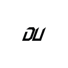Obraz premium DU monogram logo design letter text name symbol monochrome logotype alphabet character simple logo