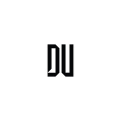 DU monogram logo design letter text name symbol monochrome logotype alphabet character simple logo
