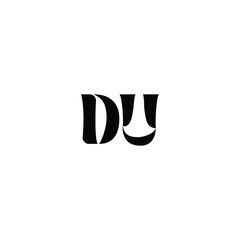 DU monogram logo design letter text name symbol monochrome logotype alphabet character simple logo