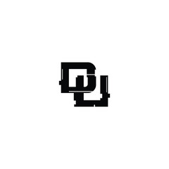 Obraz premium DU monogram logo design letter text name symbol monochrome logotype alphabet character simple logo
