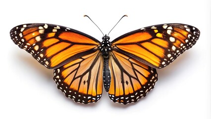 Monarch butterfly on white background