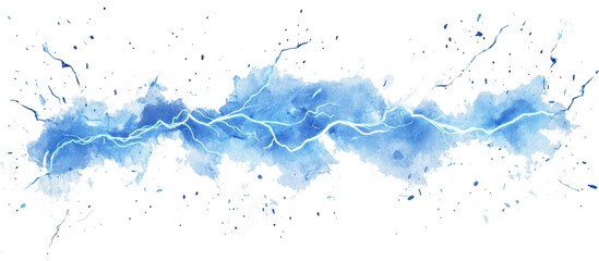 Obraz premium abstract blue lightning on white background with splashes