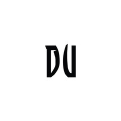 DU monogram logo design letter text name symbol monochrome logotype alphabet character simple logo