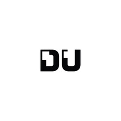 DU monogram logo design letter text name symbol monochrome logotype alphabet character simple logo