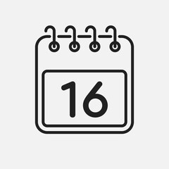Vector icon page calendar - day 16
