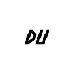 Fototapeta premium DU monogram logo design letter text name symbol monochrome logotype alphabet character simple logo