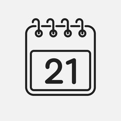Vector icon page calendar - day 21