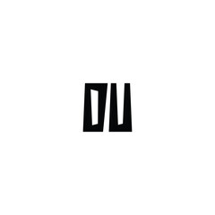 Fototapeta premium DU monogram logo design letter text name symbol monochrome logotype alphabet character simple logo