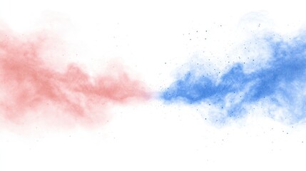 Fototapeta premium Abstract representation of red and blue smoke merging in a dynamic flow.