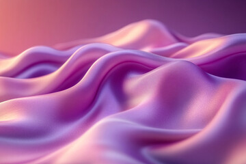 Obraz premium Smooth, undulating waves of purple and pink satin-like fabric, highlighted with soft lighting, create a fluid, serene, and luxurious texture, mimicking the gentle movement of water