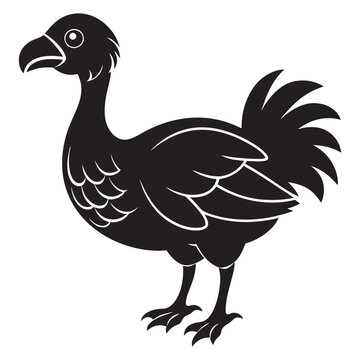 black dodo bird standing profile clip art preview