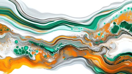Abstract wavy design with vibrant colors and textures.