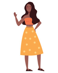 woman character wearing spring clothes