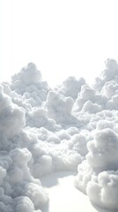 A soft, fluffy cloudscape illuminated by bright light, creating a serene atmosphere.