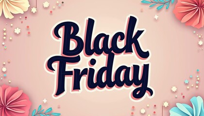 Pastel retro aesthetic with Black Friday banner in soft tones.