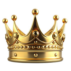 Royal golden crown 3D style rendering