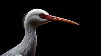 White-necked Heron Profile, Dark Background