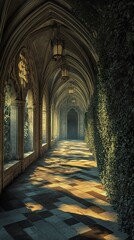 Obraz premium Stone Archway Corridor: A Journey Through Time