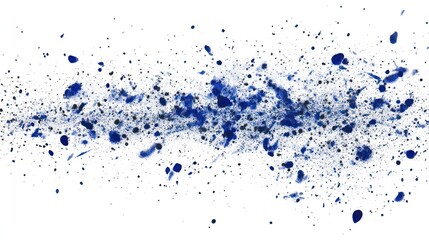 Obraz premium Abstract splashes of blue and black paint on a white background, evoking creativity.