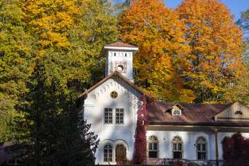 Obraz premium 19th century villa Palace, located at Dietla square, Szczawnica, Pienin Mountains, Poland