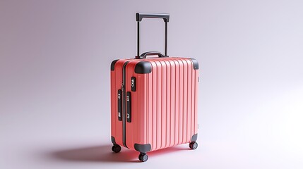 Pink Suitcase Ready for Adventure 
