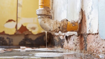 Urgent plumbing repair needed  addressing water damage from leaking pipe in your home