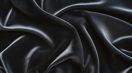 Fototapeta premium Elegant Black Satin Fabric Texture Background