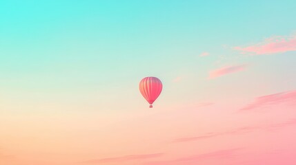 Obraz premium Colorful Hot Air Balloon in Clear Sky at Sunrise