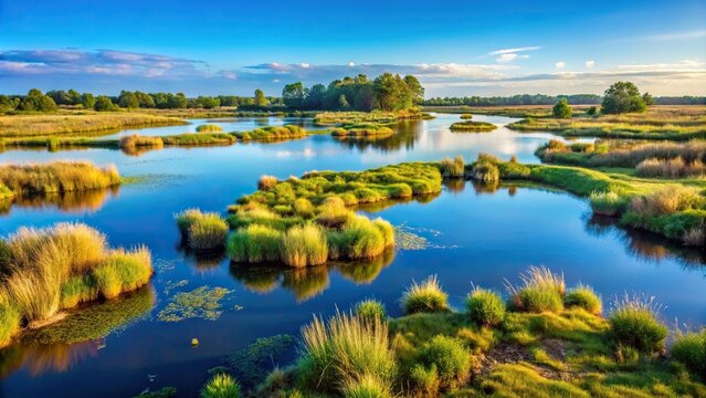 Nature reserve in Labenne with a vast marshland landscape