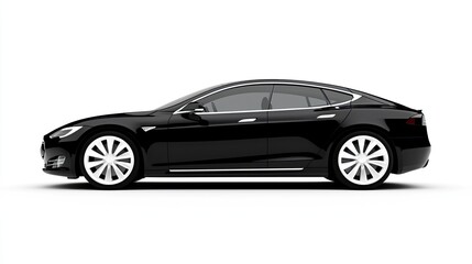 Naklejka premium Sleek Black Electric Sedan