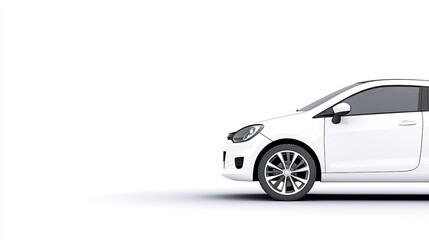 Fototapeta premium Sleek White Car Profile on Minimalist Background