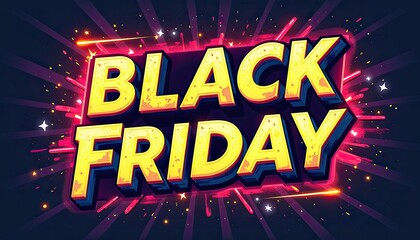 Bold neon street art aesthetic and Black Friday sale banner in graffiti-style text.