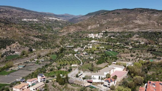 Flying over Cadiar, Granada Spain, in direction to the Sierra Nevada range