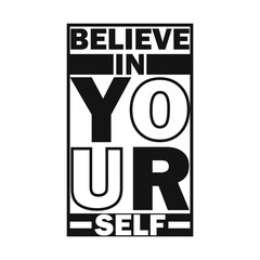 Empowering 'Believe in Yourself' Stoke Vector Image for Inspirational Designs