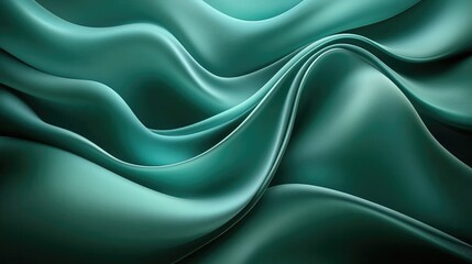 Obraz premium Elegant Waves of Teal Fabric Drapery