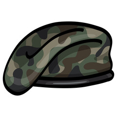 Camo Beret Military Camouflage Headgear Illustration