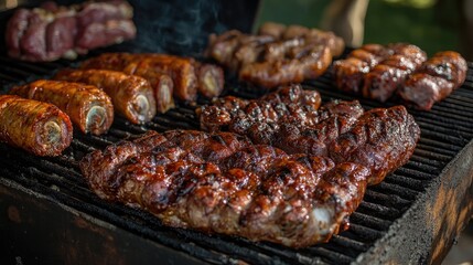 Celebrating Labour Day with Friends Barbecue Grilling and Delicious Meats