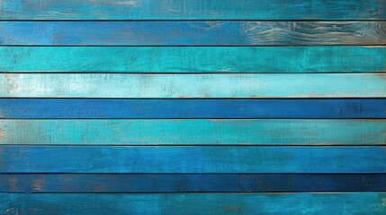 Blue and turquoise wooden plank backdrop with horizontal stripes