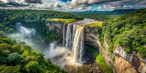 Majestic view of the jungle region surrounding Kaieteur Falls in Kaieteur National Park, Guyana