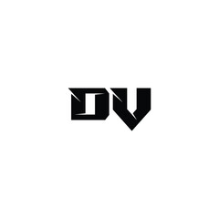 DV monogram logo design letter text name symbol monochrome logotype alphabet character simple logo