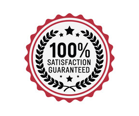 Obraz premium 100% satisfaction guarantee label isolated on white background