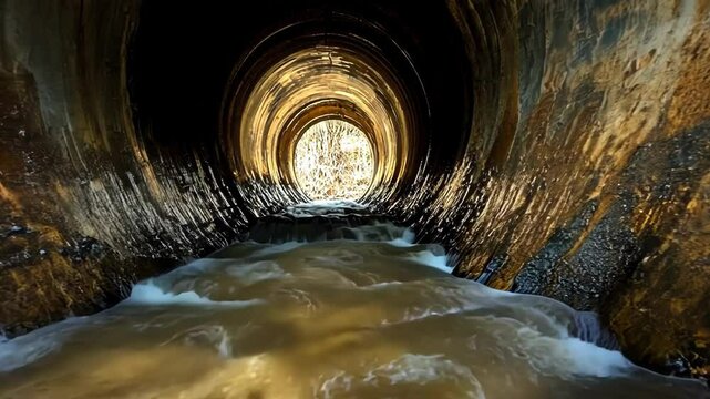 Flowing Water in a Dark Tunnel