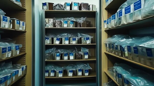 Stocked Shelves in Storage Room