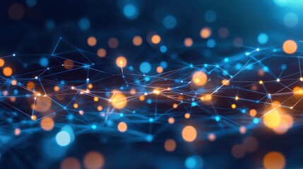 Obraz premium interconnected glowing dots and lines, representing connectivity and the internet of things (IoT)