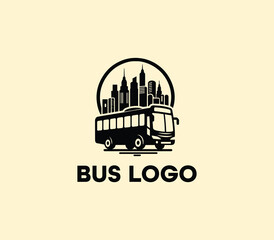 Bus logo design. Travel bus template. Tour transport public transportation service. Bus logo abstract