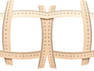 Wooden measuring ruler isolated	