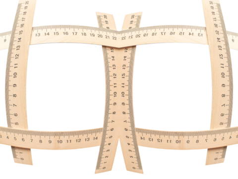 Wooden measuring ruler isolated	