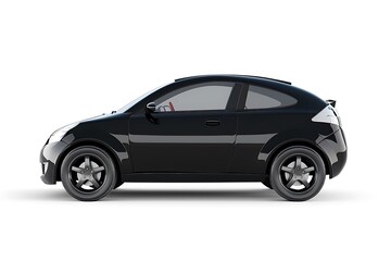 Naklejka premium Black car isolated on white background